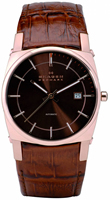 Buy Mens Skagen Brown Dial Leather Strap Watch online