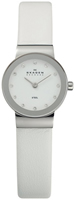 Buy Ladies Skagen White Leather Strap Watch online