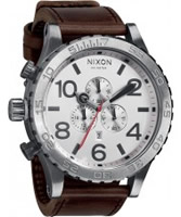 Buy Nixon The 51-30 Chrono Leather Silver Watch online