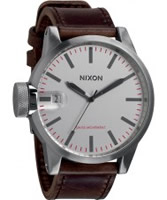 Buy Nixon Mens Chronicle Silver Brown Watch online