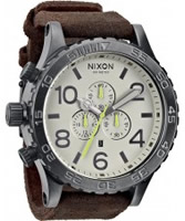 Buy Nixon The 51-30 Chrono Leather Gunmetal and Brown Watch online