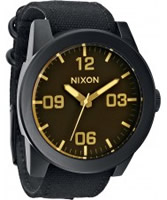 Buy Nixon Mens Corporal Matte Black and Orange Tint Watch online
