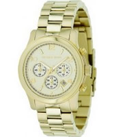 Buy Michael Kors Ladies Gold Runway Chronograph Watch online