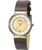 Buy Boccia Ladies Titanium Brown Leather Strap Watch online