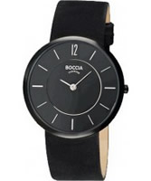 Buy Boccia Ladies Titanium Black Watch online