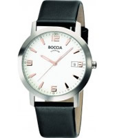 Buy Boccia Mens Titanium Leather Strap Watch online