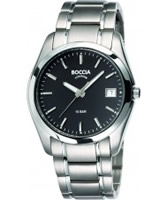 Buy Boccia Mens Black Dial Titanium Bracelet Watch online