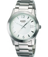 Buy Boccia Mens White Dial Titanium Bracelet Watch online