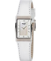 Buy Boccia Ladies Titanium White Leather Strap Watch online