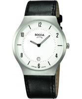 Buy Boccia Mens Titanium Sapphire Crystal Black Leather Strap Watch online