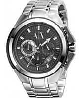 Buy Armani Exchange Mens Silver Black Sport Ranger Active Watch online