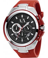 Buy Armani Exchange Mens Black Red Chronograph Active Watch online