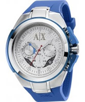 Buy Armani Exchange Mens Silver Blue Chronograph Active Watch online