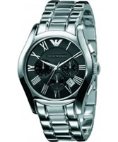 Buy Emporio Armani Mens Black Silver Valente Watch online