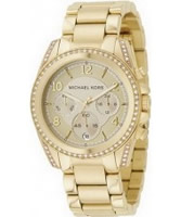 Buy Michael Kors Ladies Chronograph Gold Plated Watch online