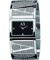 Buy Armani Exchange Ladies Black Silver Eva Street Watch online