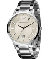 Buy Emporio Armani Mens Cream Silver Renato Watch online