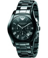 Buy Emporio Armani Mens Black Silver Ceramica Valente Watch online