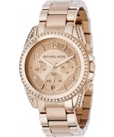 Buy Michael Kors Ladies Chrono Crystals Rose Gold Watch online