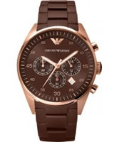 Buy Emporio Armani Mens All Brown Tazio Sportivo Watch online