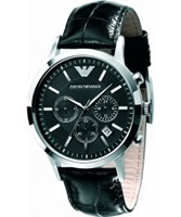 Buy Emporio Armani Mens Black Renato Chronograph Watch online