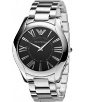 Buy Emporio Armani Mens Black Silver Super Slim Valente Watch online