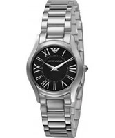 Buy Emporio Armani Ladies Super Slim Black Steel Watch online