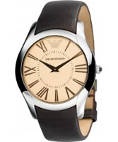 Buy Emporio Armani Mens Champagne Brown Super Slim Valente Watch online