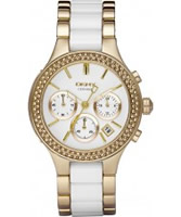 Buy DKNY Ladies Ceramix Chronograph Gold Watch online