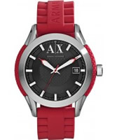 Buy Armani Exchange Mens Black Red Coronado Active Watch online