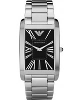 Buy Emporio Armani Mens Black Silver Marco Watch online