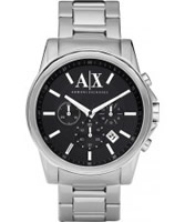 Buy Armani Exchange Mens Black Silver Banks Chronograph Smart Watch online