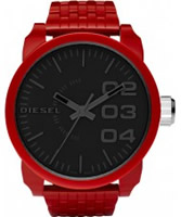 Buy Diesel Mens Franchise Black Red Watch online