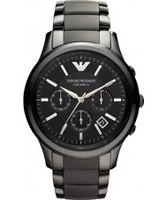 Buy Emporio Armani Mens Black Ceramica Renato Watch online