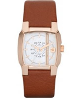 Buy Diesel Ladies NSBB White Brown Watch online