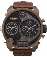 Buy Diesel Mens Big Daddy Chrono Black Brown Watch online