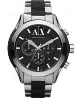 Buy Armani Exchange Mens Black Silver Zulu Chronograph Active Watch online