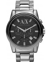 Buy Armani Exchange Mens Black Silver Banks Chronograph Smart Watch online