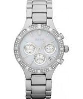 Buy DKNY Ladies Silver Tone Ceramix Chronograph Watch online