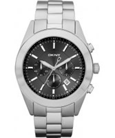 Buy DKNY Mens Dress Chronograph Black Silver Watch online