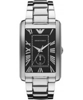 Buy Emporio Armani Mens Black Silver Marco Watch online