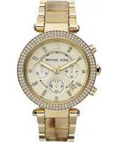 Buy Michael Kors Ladies Horn and Gold Parker Watch online