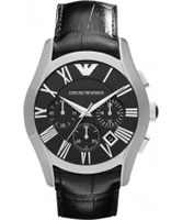 Buy Emporio Armani Mens Black Valente Chronograph Watch online