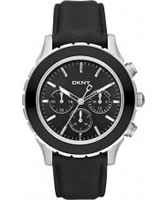 Buy DKNY Mens Sport Black Leather Watch online