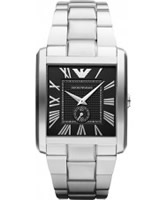 Buy Emporio Armani Mens Black Silver Marco Watch online