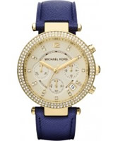 Buy Michael Kors Ladies Gold and Navy Blue Parker Watch online