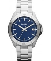 Buy Fossil Mens Blue and Silver Retro Traveller Watch online