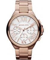 Buy Michael Kors Ladies Rose Gold Camille Chronograph Watch online