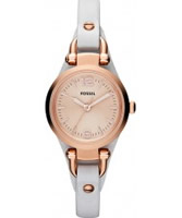 Buy Fossil Ladies Rose Gold and White Georgia Watch online