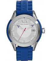 Buy Armani Exchange Mens Silver Blue Coronado Active Watch online